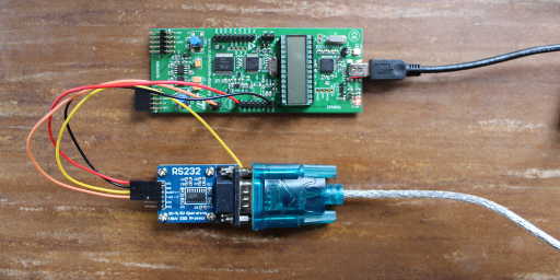 MB1037B with Demo running using WaveShare RS232 board